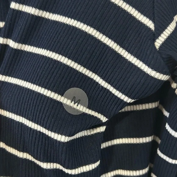 American Eagle Soft&Sexy Long Sleeve Mock Neck Ribbed T-Shirt Navy Size M - Picture 9 of 13